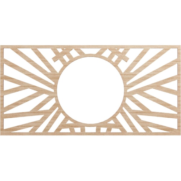 Ekena Millwork Hoover Wood Fretwork Pierced Ceiling Medallion, Alder, 22"W x 11"H x 8 1/8"ID x 1/4"T CMWP22X11X0250HOAL - main